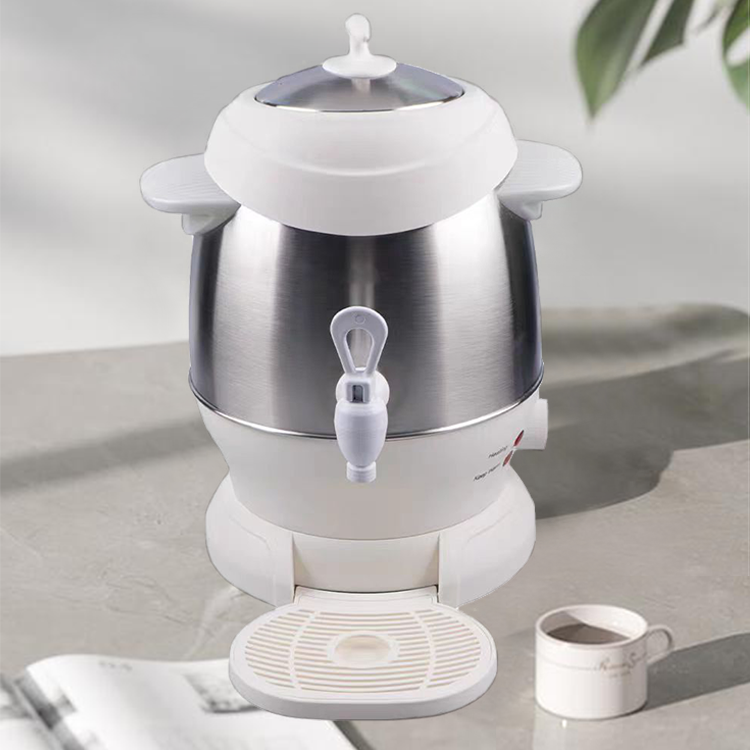 2-in-1 電気サモワール ホワイト セラミック エナメル 5 リットル ティー ポット スタイリッシュなトルコ ロシア電気サモワール ティー メーカー