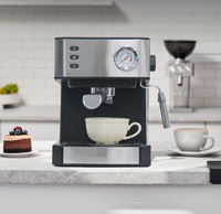 エスプレッソドリップ電気コーヒーメーカーマシン 20Bar カプチーノコーヒーマシン 1.6l 取り外し可能な透明水タンク 