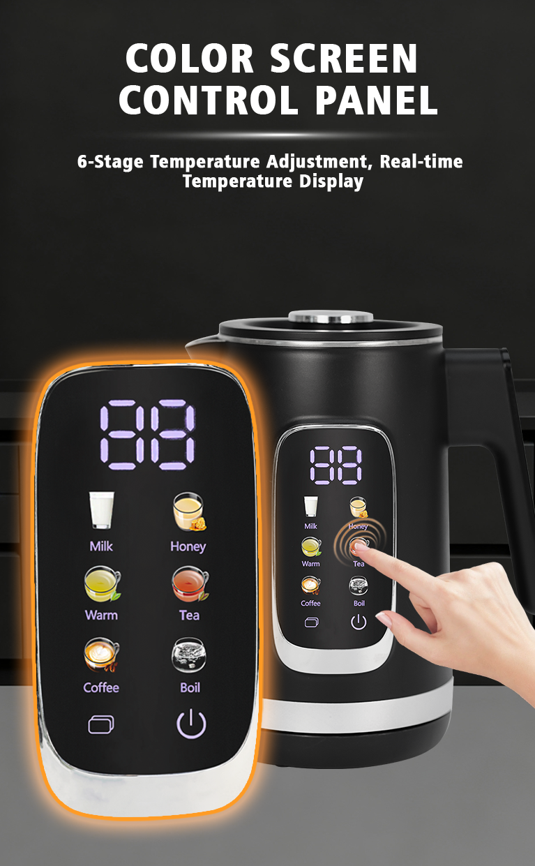 工場卸売 Led ディスプレイデジタルタッチスクリーン湯沸かし取り外し可能な蓋 360 度回転ベース家庭用保温