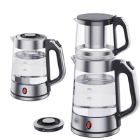 YUEKON 電気ガラスティーメーカー ティーポット家電 Skd Ckd ロシアサモワールセット フィルター付き