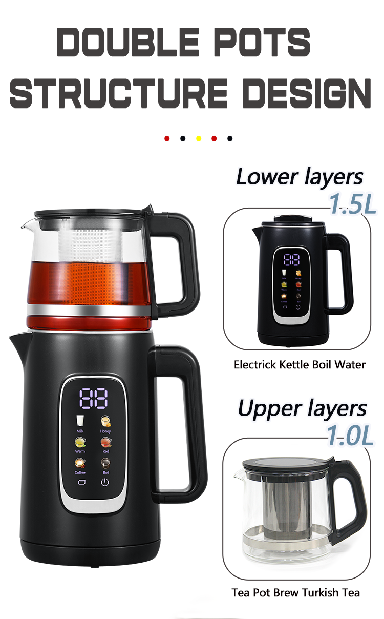 1.5L電気ケトル+1.1lteaポット