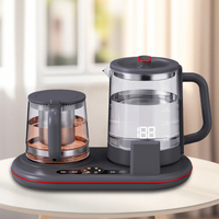 新しいタッチコントロールセットカラーディスプレイ付きティーメーカーホームスマートティーポットガラス電気ケトルとサモワールケトルセット