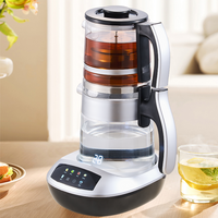 卸売ガラスケトルティーポット 2 で 1 電気サモワールケトルポータブルティーポットダブルカラフルなコントロールパネルガラスデジタルケトル