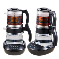 YUEKON スマート家電ティーメーカーサモワール新 1.8l + 0.9l 二層コールドタッチスマート高ホウケイ酸ガラスティーメーカー