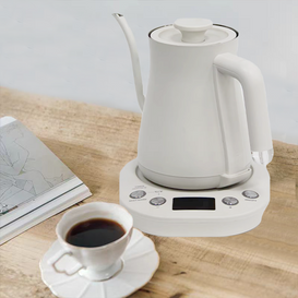 220v 0.6l ホワイト加熱水ボイラーステンレス鋼小さな口電気グースネックコーヒーやかん茶コーヒーを沸騰させるため 