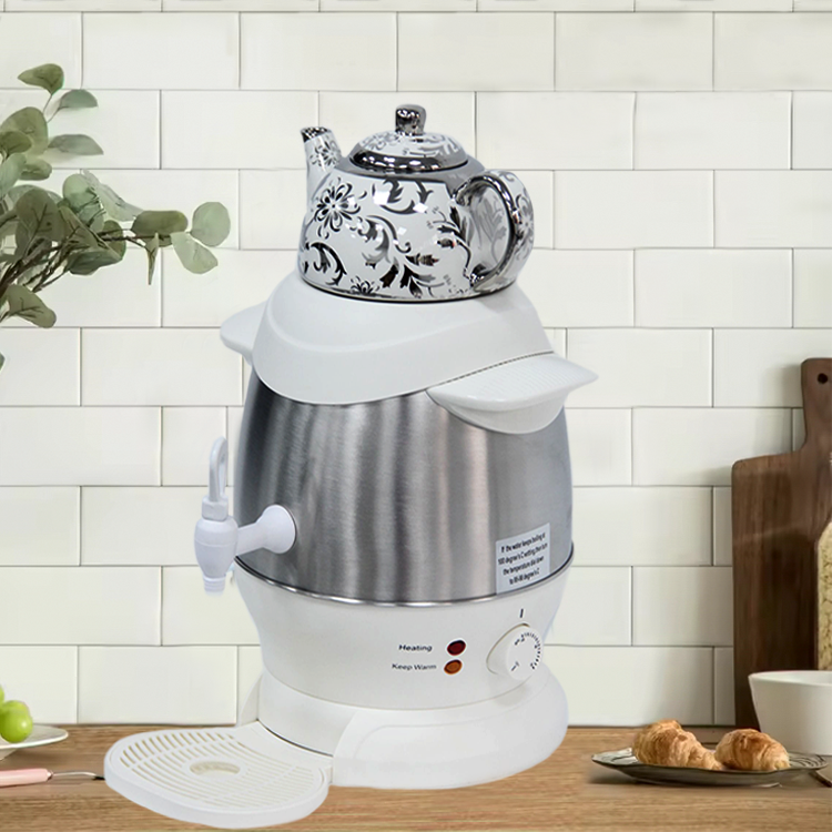 最高品質の商業サモワールティーケトル多機能 4l 電気ケトルステンレスホワイトセラミックサモワール