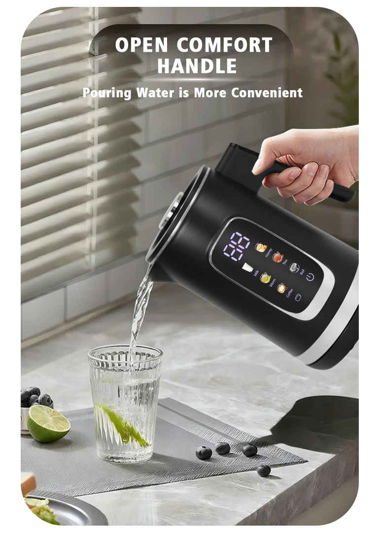 工場卸売 Led ディスプレイデジタルタッチスクリーン湯沸かし取り外し可能な蓋 360 度回転ベース家庭用保温