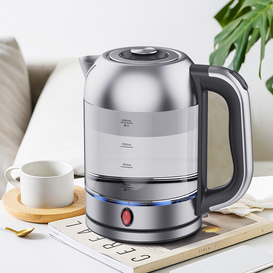 青色 Led インジケータ大きな窓ボトケイ酸ガラス 2.0L 高速沸騰電気ケトルティーポット