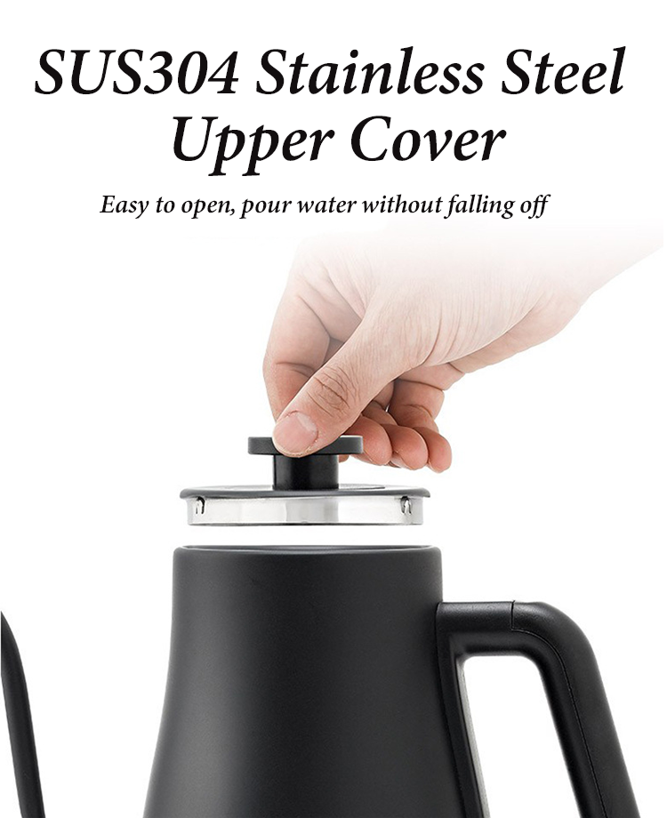 スマートコーヒーグースネックヒーターコーヒードリップケトルブラックコーヒー温度制御グースネック電気コーヒーケトルホワイト
