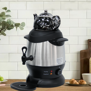 トップセールプロフェッショナル電気サモワールトルコ茶ボイラー 1L トップティーポット + 4L ボディ電気ケトル保温茶