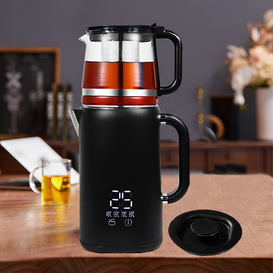 ステンレス耐熱ティーメーカー 4段階温度設定 二層ティーポット コードレス電気ケトル ホテル用 電気ケトル 