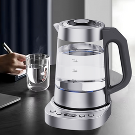 高品質保温機能湯沸かし器電気ティーケトル青色LEDインジケーターライト付きガラス電気ジャグケトル