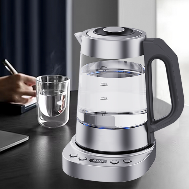高品質保温機能湯沸かし器電気ティーケトル青色LEDインジケーターライト付きガラス電気ジャグケトル