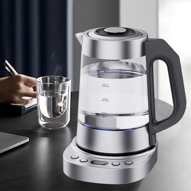 高品質保温機能湯沸かし器電気ティーケトル青色LEDインジケーターライト付きガラス電気ジャグケトル