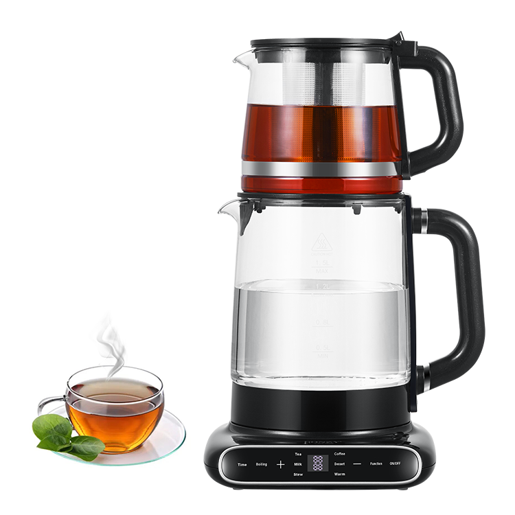 1.5L + 1.1L 二層ガラスボディコードレスケトルティーフィルター付きキッチンホーム用 
