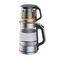 中東アラビアコーヒーメーカー電気サモワールティーポット家電 2 層電気ガラスケトルティーメーカー 