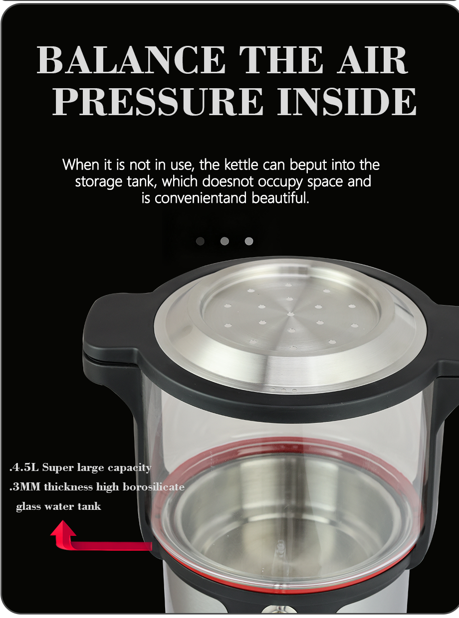 電気および家庭用電化製品 4.5L +1.1L デジタル電気ダブルティーメーカーサモワールロシアガラスティーポット