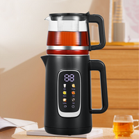 ホット販売アプライアンスダブルレイヤー1.5L+1.1Lステンレス鋼電気水ケトルアラビア語サモバティーメーカーセットガラスティーポットケトル