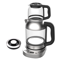 1850W LEDガラスボディブルーガラスティーメーカーデジタルタッチスクリーンコントロール2.0L電気ガラスケトル1.0Lガラスポット