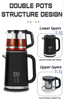 Yuekon 1.5L+1.1L Electronic Kettles Glass Kettle and Teapot 2 In1 Double Leaerティーメーカー