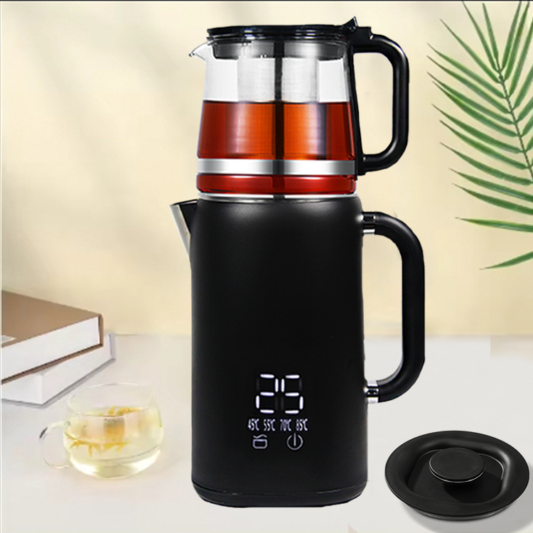キッチン家電家庭用 1.1l 1.7l 急速ボイラー水コーヒージャグ電気ポット 2 層ガラスやかん