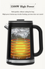 Yuekon 1.5L+1.1L Electronic Kettles Glass Kettle and Teapot 2 In1 Double Leaerティーメーカー