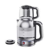 2 で 1 トルコサモワールダブルティーメーカー給湯器 2200 ワット洗えるフィルターカスタム電気ガラスティーメーカー 