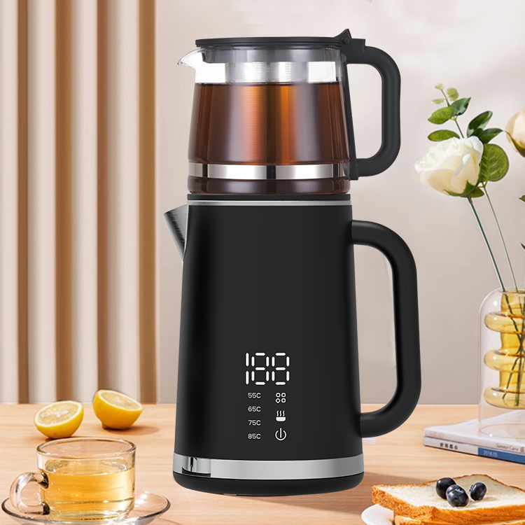 現代の 1500 ワット二重壁ケトル 360 度ベース 1.5l + 1.1l 二層インテリジェント電気ケトル小さなティーポット