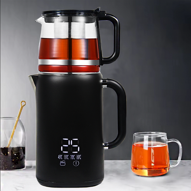 高品質電気ロシアサモワール Hervidor De Agua Electrico 2 で 1 水ケトルティーポットやかんセット家庭用キッチン