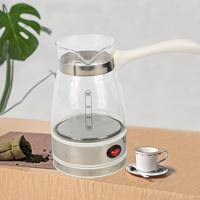 新デザイントルココーヒーポット 500 ミリリットル加熱プレートコーヒーポットヒーター透明ケトル家庭用 