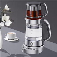 2 in 1 ティーポットとケトルセット電気ティーメーカーガラス電気ケトルガラスティーポットセット 