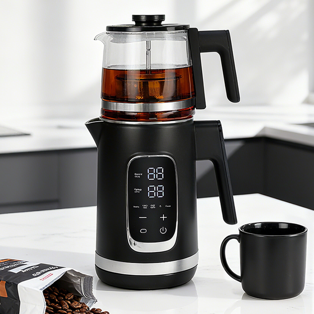 スマートホームキッチン家電電気沸騰ポットデジタル制御 1.5 + 1.1L デュアルケトルティーメーカーコードレスケトルティーポット